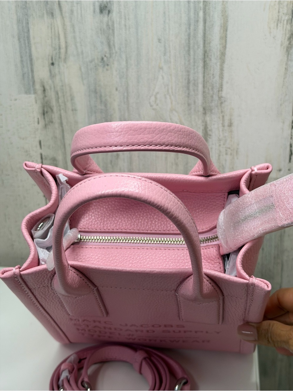 New Marc Jacobs Small Leather Standard Supply Tote in a Bubble Gum Pink - Picture 5 of 6